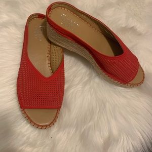 Franco Sarto Mesh Espadrille Slip on Wedge Mule